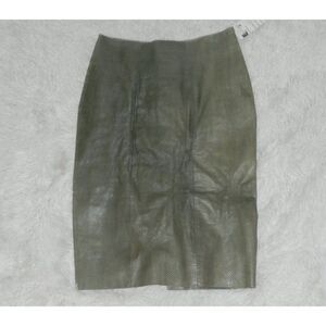 Costume National Skirt Green Snakeskin Leather Skirt‎ Made in Italy Size 8